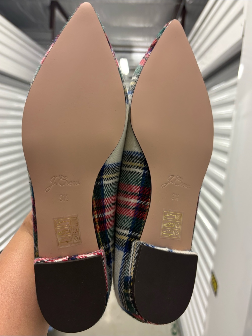 J. Crew Pointy Toe Tartan Flats. Size 9.5. New. - Picture 2 of 4